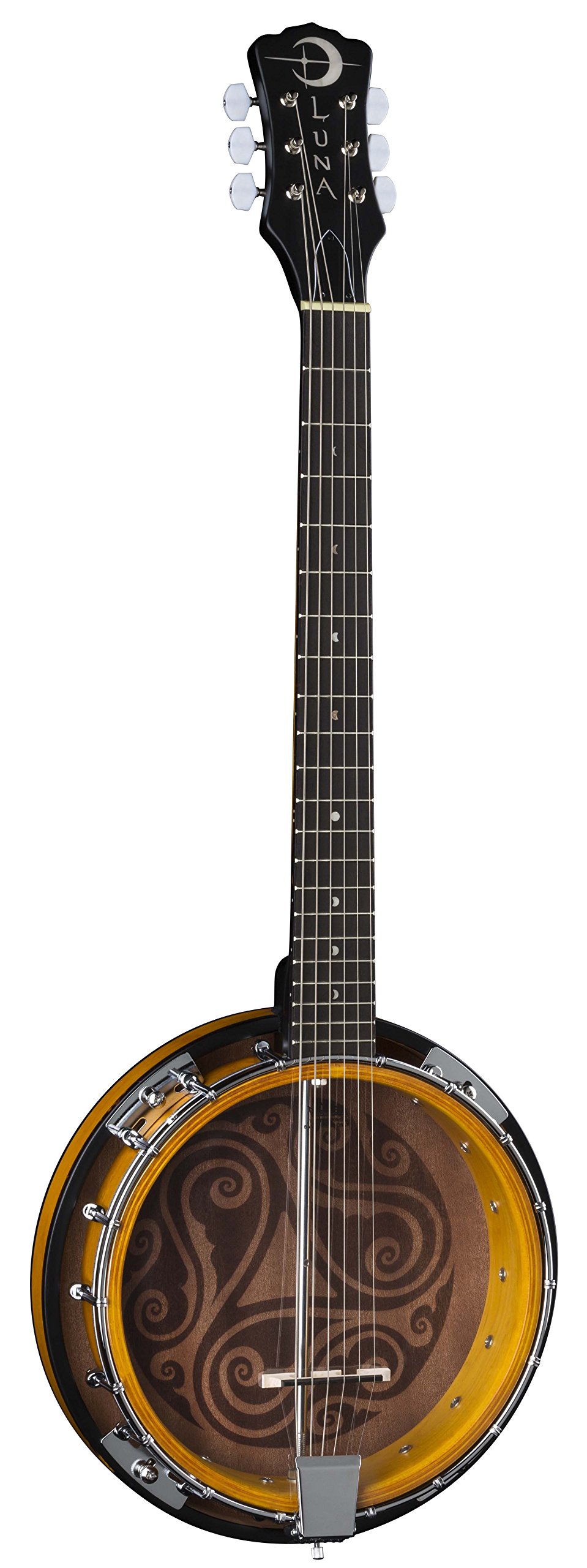 Luna Celtic 6 String Banjo Tobacco