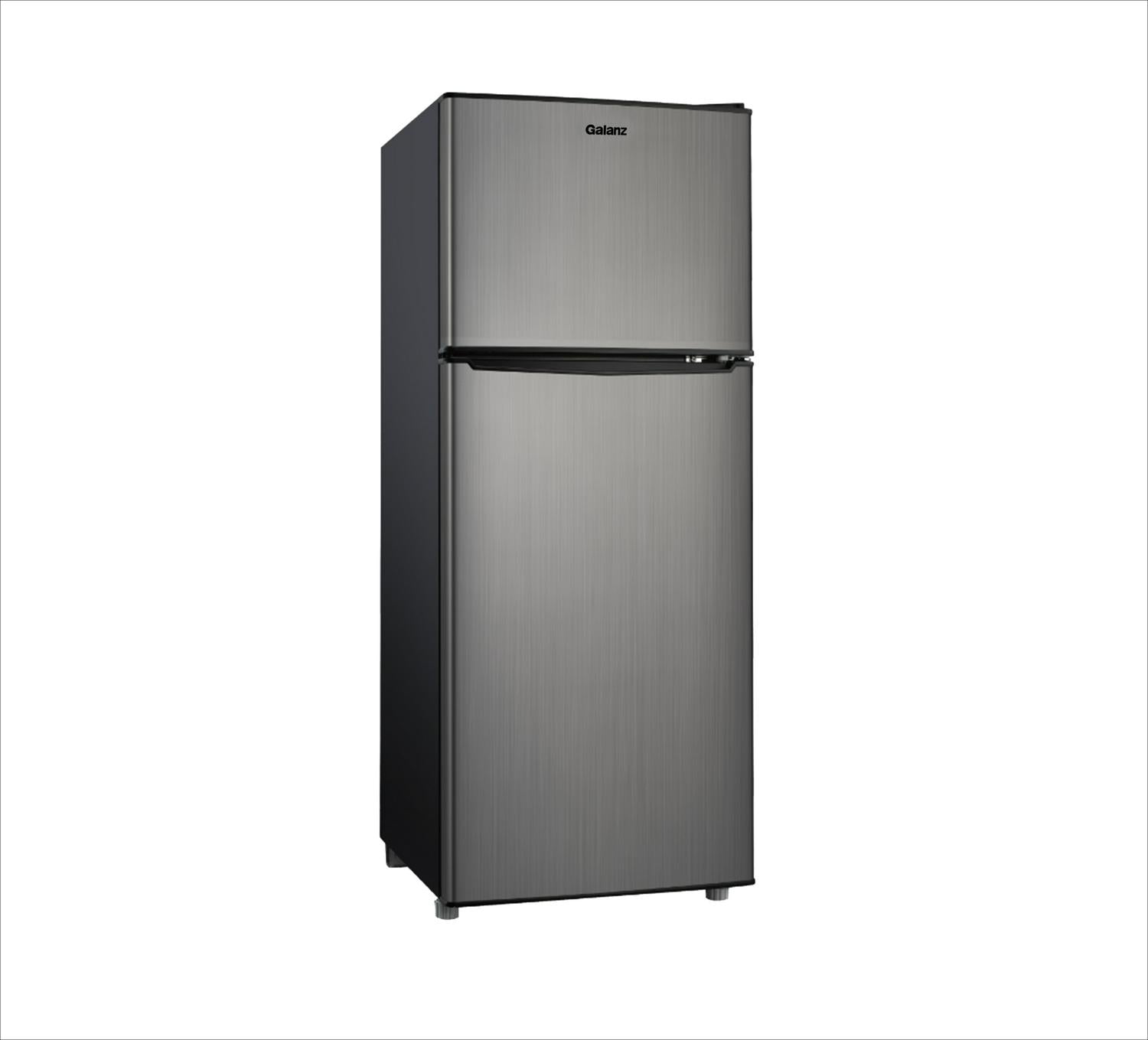Galanz 4.6. Cu ft Two Door Mini Refrigerator with Freezer, Stainless Steel