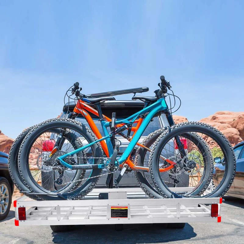 500Lbs Capacity Hitch Cargo Carrier Fits 2Quot Receiver 60Quot X 22Quot X 7Quot Mount Luggage Rack Aluminum Trailer Vehicle Cargo Basket For Suv Truck Car