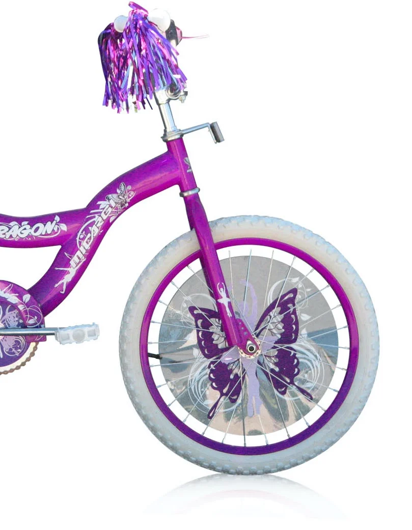 PlayWorld 20" BMX S Type Frame Bicycle Coaster Brake One Piece Crank Purple Rims White Tire Kid's Bike   Purple